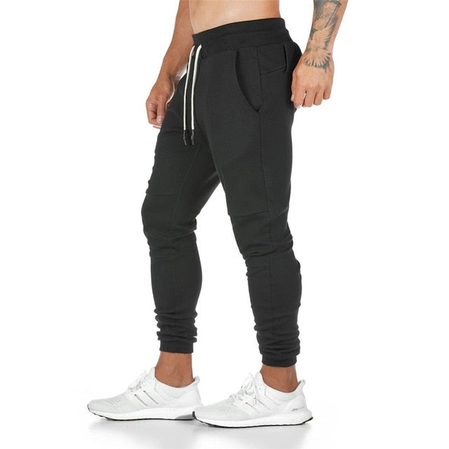 Joggers Sweatpants Mens Slim Casual Pants Solid Color Gyms